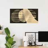 Zwart Goud Moderne hedendaagse Abstracte Wall Art Poster (Thuiskantoor)