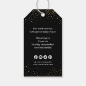 Zwart & Goud Moderne kalligrafie business dank u Cadeaulabel (Achterkant)