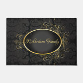 Zwart goud Monogram Classy Royal Style Deur Mat (Voorkant)