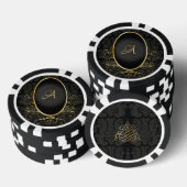 Zwart goud Monogram Classy Royal Style Poker Chip (Opstapeling)