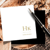 Zwart Goud Monogram Eenvoudige Elegante Sociale No Notitiekaartje