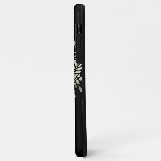 Zwart Goud Monogram Elegante Moderne Groenelemente Case-Mate iPhone Case (Achterkant/links)