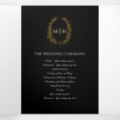 Zwart goud monogram krans verhaal & programma brui (Binnenkant midden)