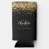 Zwart goud monogram naam verjaardag (Achterkant)