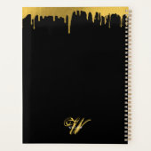 Zwart Goud Monogram Script Kalender Planner (Achterkant)