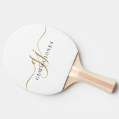 Zwart Goud Monogram Script Naam Tafeltennisbatje (Zijkant)