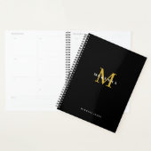 Zwart Goud Monogram Zakelijke Klant Dank u Planner (Display)