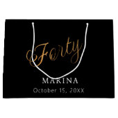 Zwart goud naamschrift 40e verjaardag groot cadeauzakje (Voorkant)