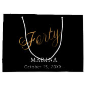 Zwart goud naamschrift 40e verjaardag groot cadeauzakje (Achterkant)