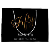 Zwart goud naamschrift 50e verjaardag groot cadeauzakje (Achterkant)