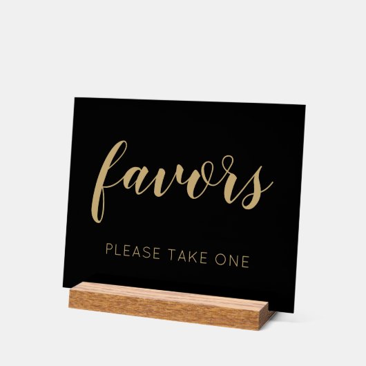 Zwart goud neem alsjeblieft één huwelijksgunst acryl bord (Hoek)