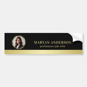 Zwart & goud ontwerp, Logo of foto in gouden cirke Bumpersticker