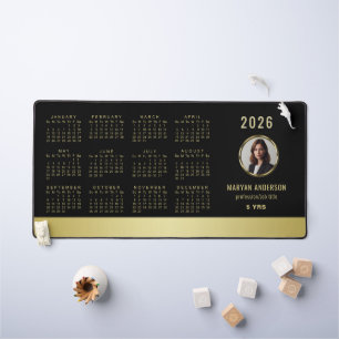 Zwart & goud ontwerp, Logo of foto in gouden cirke Bureaumat