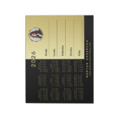 Zwart & goud ontwerp, Logo of foto, kalender Notitieblok (Gedraaid)