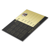 Zwart & goud ontwerp, Logo of foto, kalender Notitieblok (Schuin)