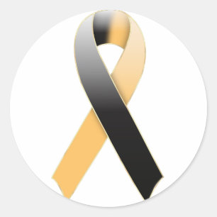 Zwart & Goud/Oranje Lint Awareness Sticker