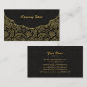 Zwart & Goud  Paisley Pattern Visitekaartje (Voorkant / Achterkant)