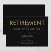 Zwart & Goud Pensioen Partij Kaart (Voorkant / Achterkant)