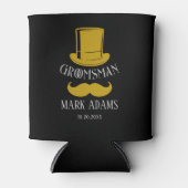 Zwart Goud Pet snor Gentleman Groomsmen Gift Blikjeskoeler (Voorkant)