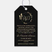 Zwart & Goud PhD Doctoraal Afstuderen Party Favor Cadeaulabel (Voorkant)