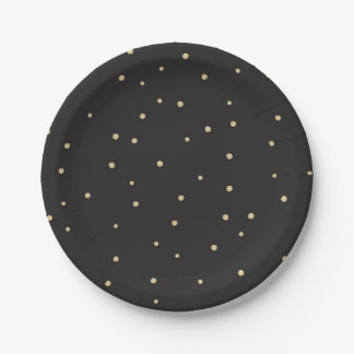 Zwart & Goud polkadot Wegwerp Party Papier Bord