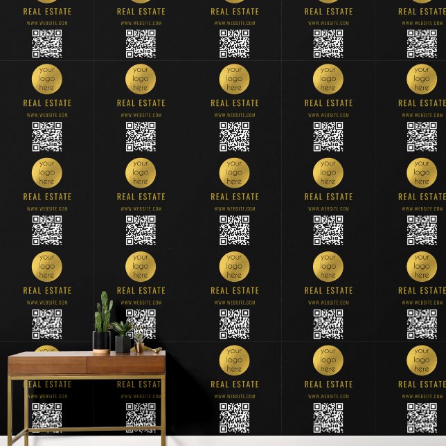 Zwart Goud Professioneel Makelaardij Zakelijk Behang (Hal)