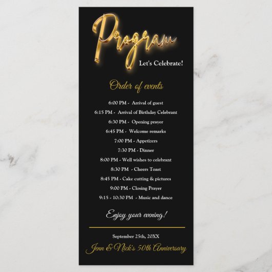 Zwart & Goud Programma 3d Goud Tex Minimalistisch  (Voorkant)