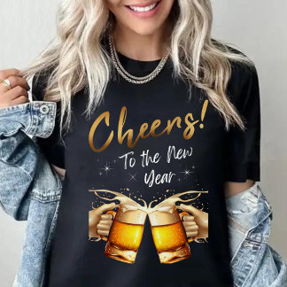 Zwart & Goud Proost op New Years Eve Party 2024 T-shirt