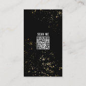 Zwart Goud QR Code Baking Utensil Bakery Visitekaartje (Achterkant)
