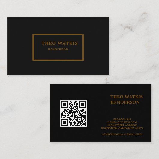 Zwart goud qr code bewerken visitekaartje (Voorkant / Achterkant)