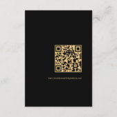 Zwart Goud QR Code Kalligrafie Wedding Details Informatiekaartje (Achterkant)