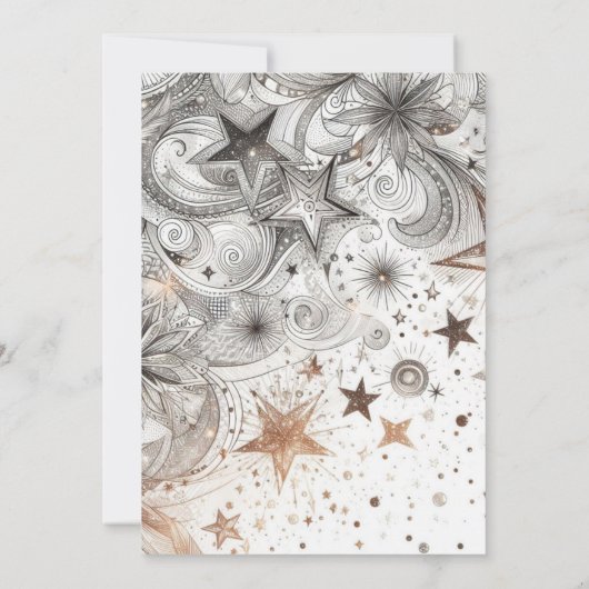 Zwart & Goud Quinceañera Meisje Kaart (Achterkant)