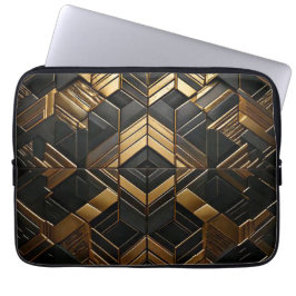 Zwart Goud Retro Laptop Sleeve