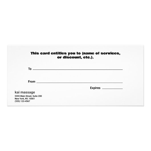 Zwart Goud Retro Modern Cadeaubon Reclamekaart (Achterkant)