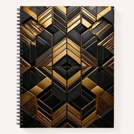 Zwart Goud Retro  Notitieboek (Voorkant)