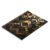 Zwart goud retro  notitieboek (Linkerzijde)