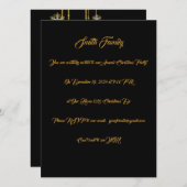 Zwart, Goud & Rood Kerstfeest Kaart (Voorkant / Achterkant)