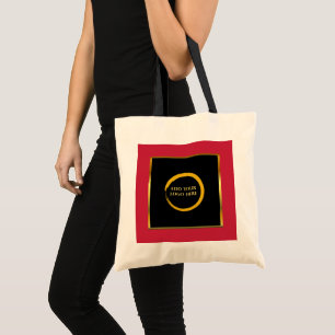 zwart goud rood logo professioneel promotiemateria tote bag