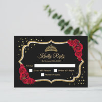 Zwart Goud Rood Quinceanera