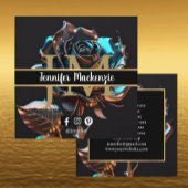 Zwart Goud Roos AI Gegenereerde Rozen Vierkante Visitekaartje