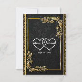 Zwart-goud RSVP Kaartje (Achterkant)