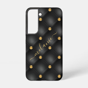 Zwart Goud Samsung Galaxy Hoesje met aangepaste na