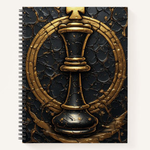 Zwart Goud Schaken Koning Design ♜ Notitieboek