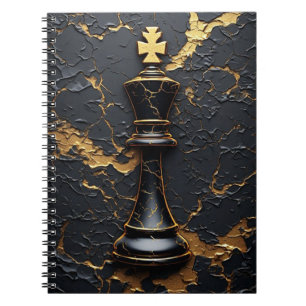 Zwart Goud Schaken Koning Strategie Symbool ♟️ Notitieboek