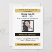 Zwart Goud School Kleuren Toen en Nu Afstuderen Kaart (Achterkant)