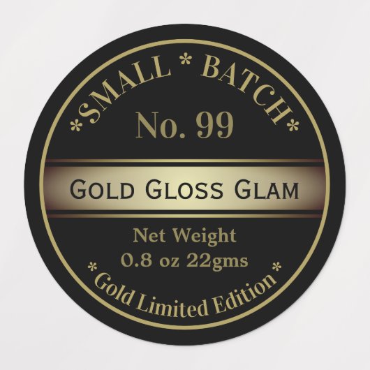 Zwart Goud Schoonheidsproduct Labels (Design 1)