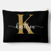Zwart-goud-scriptmonogram Etui (Achterkant)