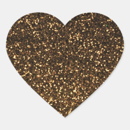Zwart goud sparkly glitter hart sticker