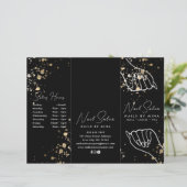 Zwart Goud Specks Nail Salon Prijs Lijst Brochure (Staand voorkant)