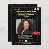 Zwart Goud Stembiljet Thuiscoming Koningin Flyer S Kaart (Voorkant / Achterkant)